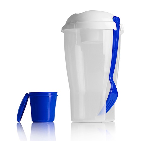 Food container- Salad container 850ml f(BPA FREE Polypropylene) blue lid